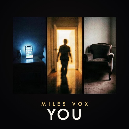 You single cover: three panels on black — a phone glowing on a nightstand in a dark bedroom, a figure silhouetted in a lit doorway, and an empty armchair